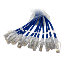 EZ Patch™ Flat Pack Clarity CAT6 7FT, 12 Pack, blue